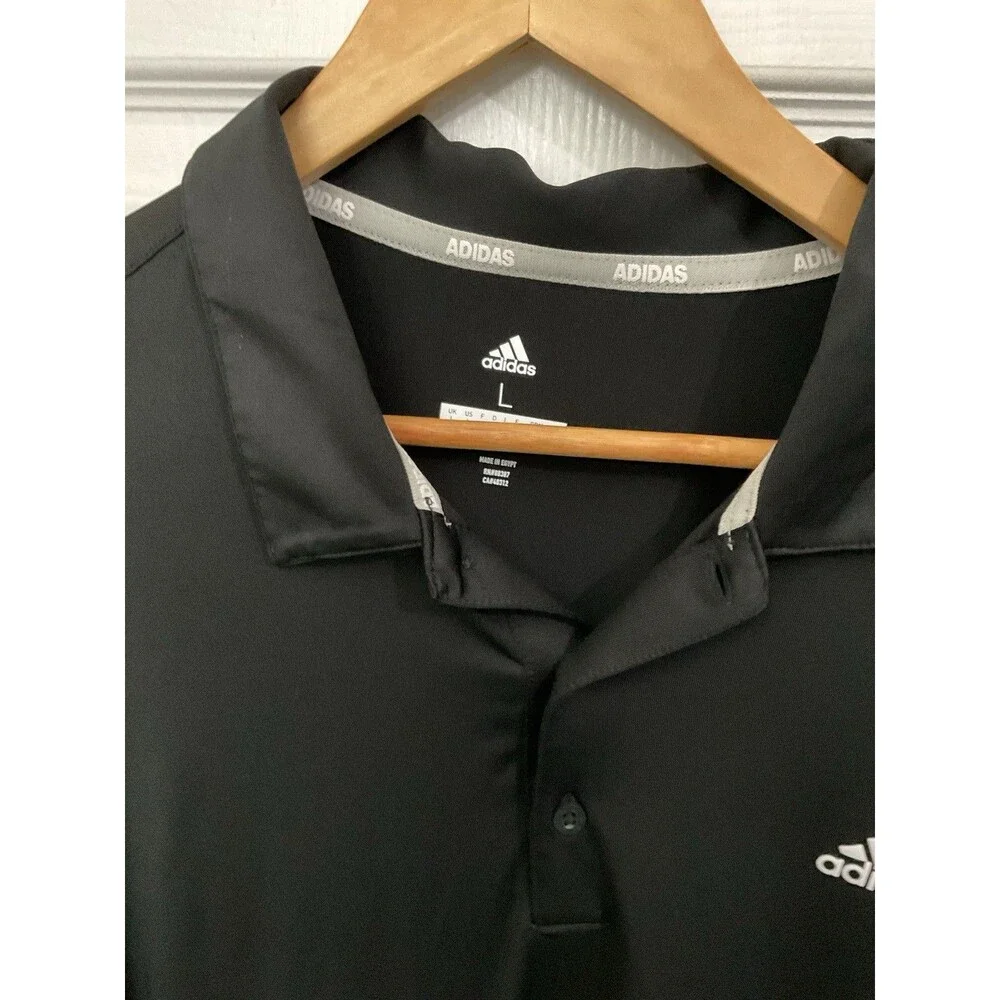 Adidas Men's Golf Polo Shirt - Black, Size L